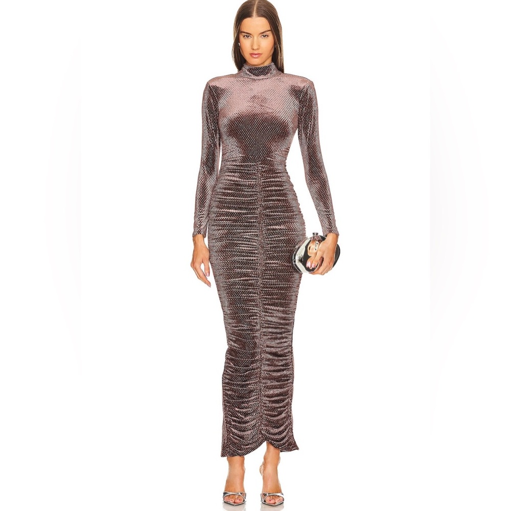 Michael Costello x REVOLVE Lana Gown in Dark Taupe XXS